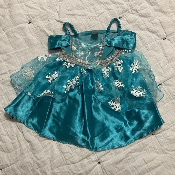 Disney Frozen Inspired Sparkling Blue Snowflake Elsa Halloween Dress NWOT - Picture 2 of 4